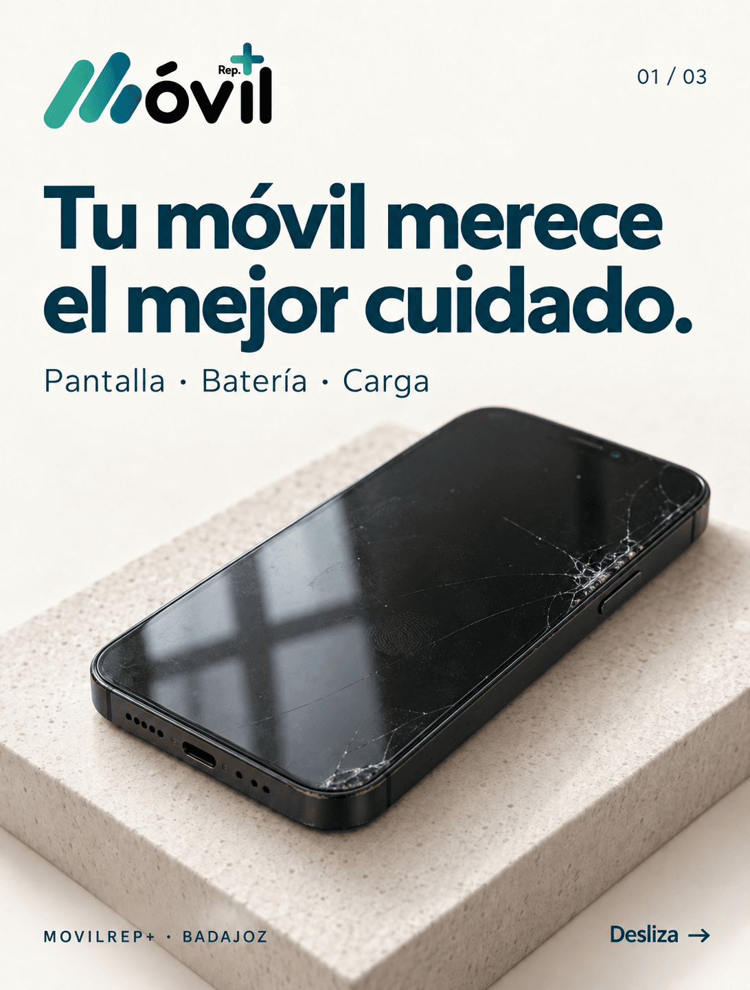 Pieza editorial de campaña sobre una pantalla dañada